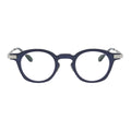 blossom  navy × silver  clear lens