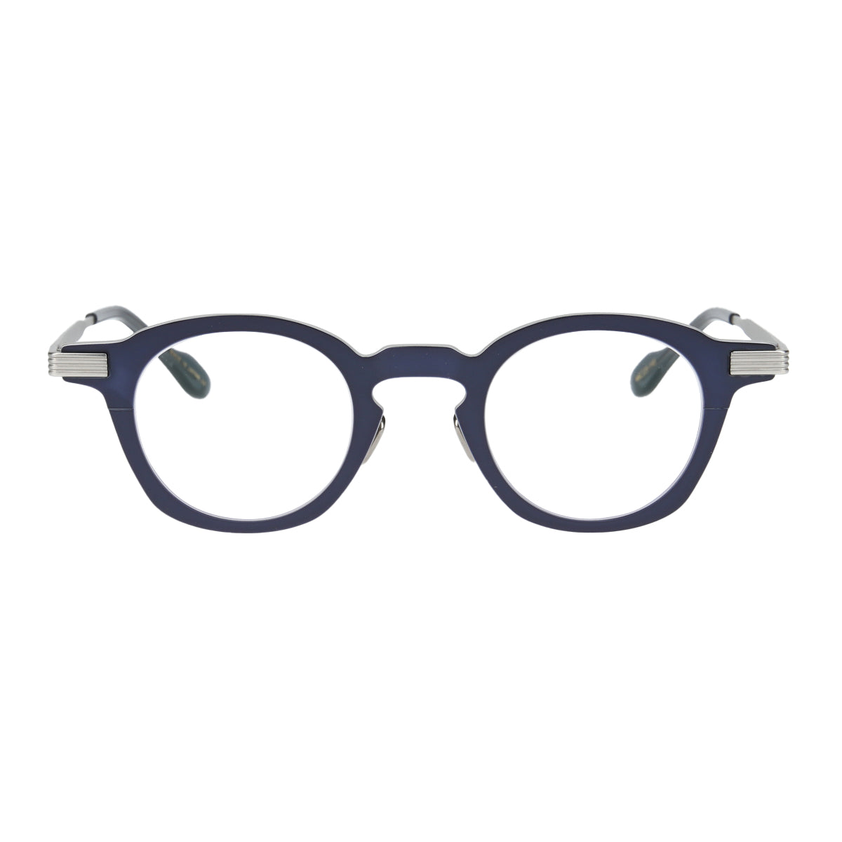 blossom  navy × silver  clear lens