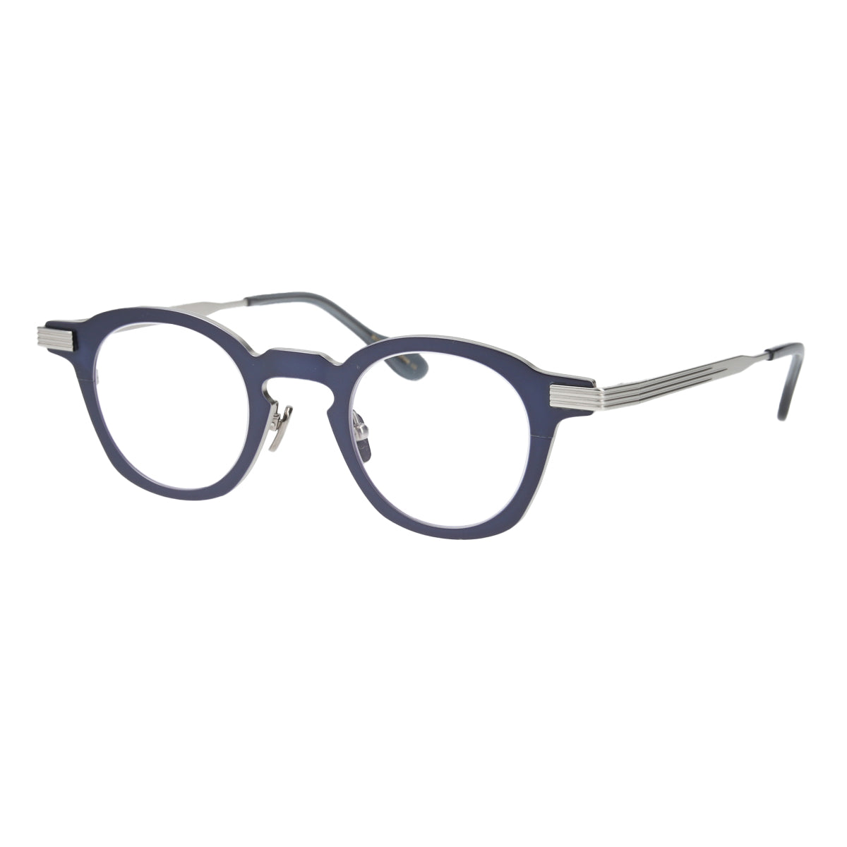 blossom  navy × silver  clear lens