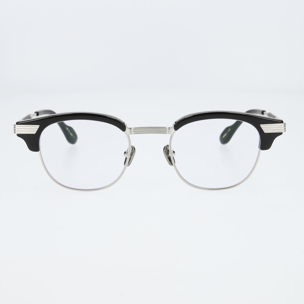 keith  black × silver clear lens