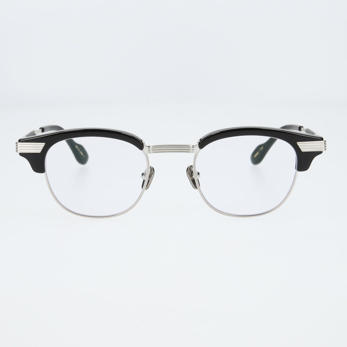 keith  black × silver clear lens