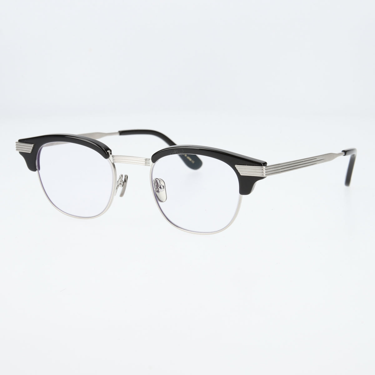 keith  black × silver clear lens