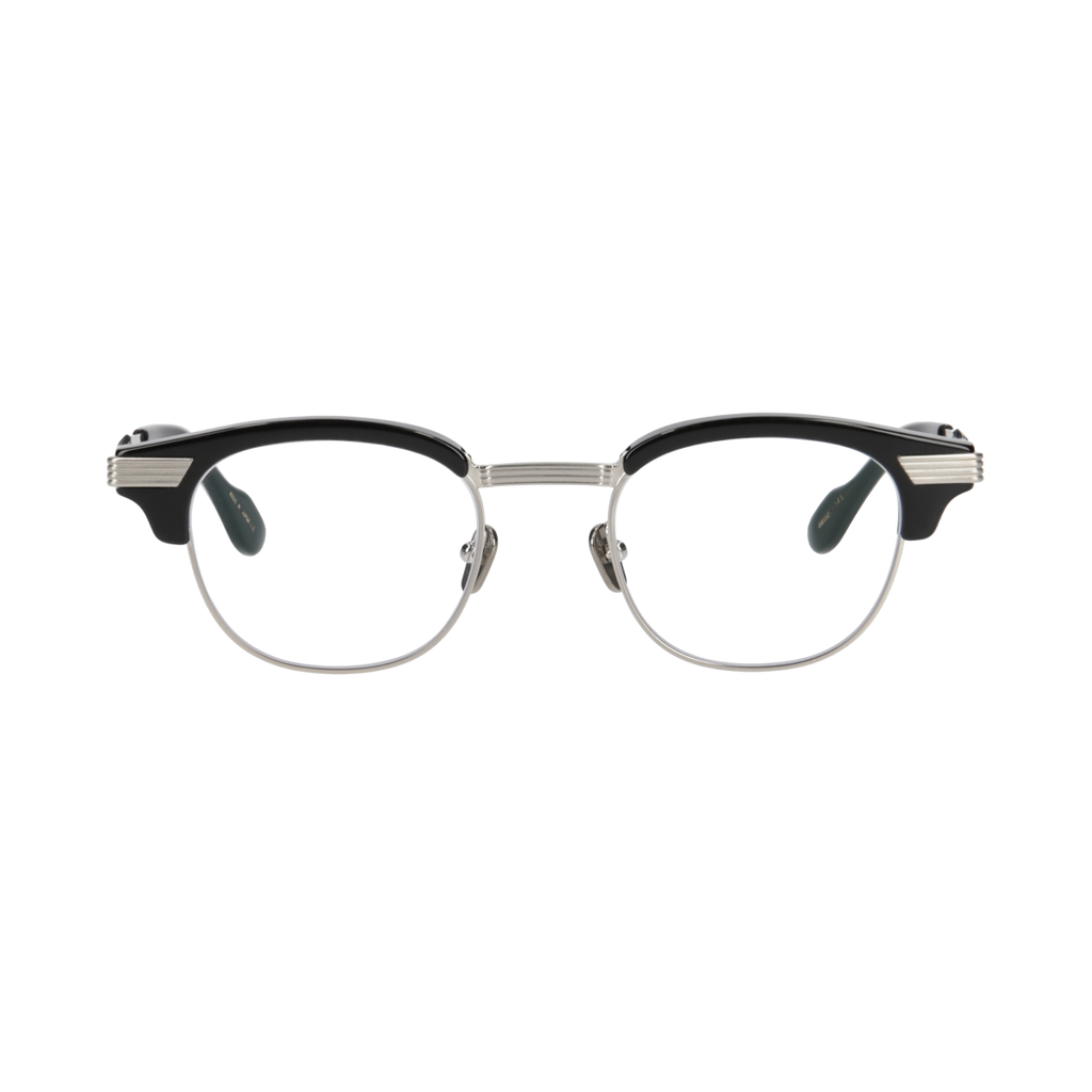 keith  black × silver clear lens