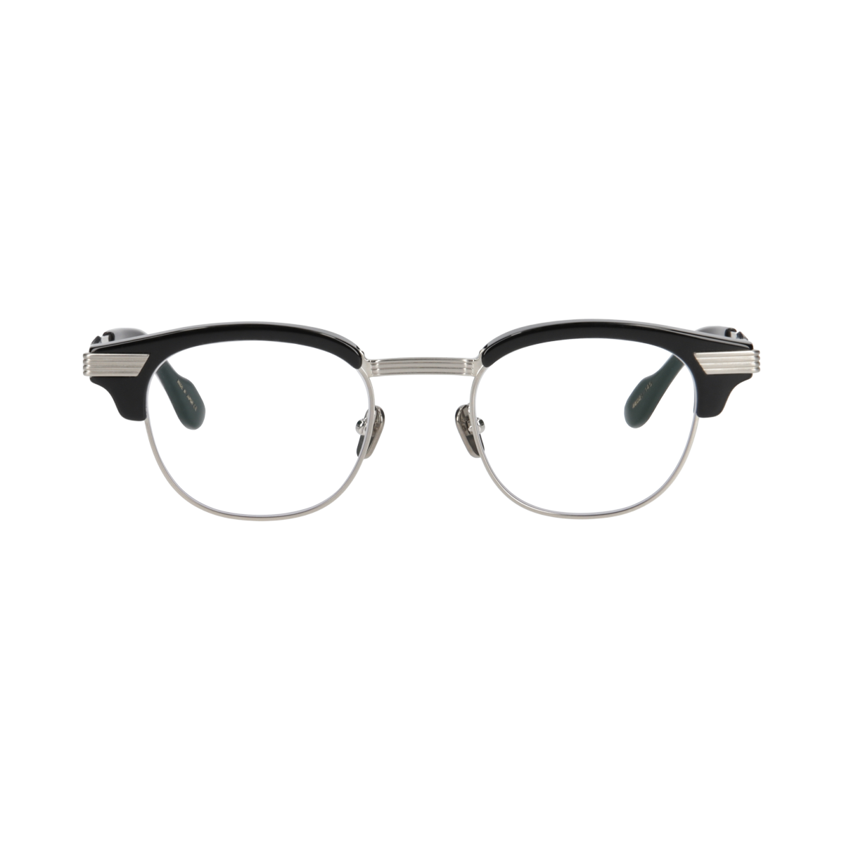 keith  black × silver clear lens
