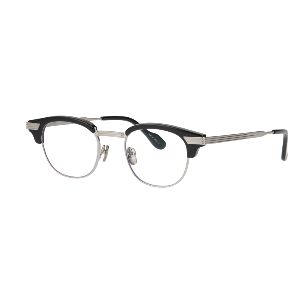 keith  black × silver clear lens