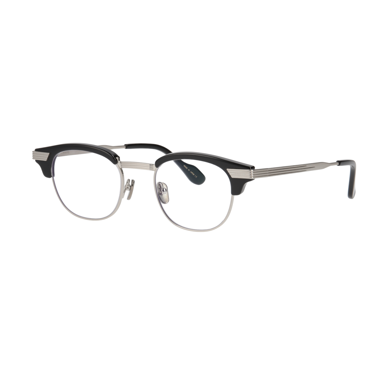 keith  black × silver clear lens