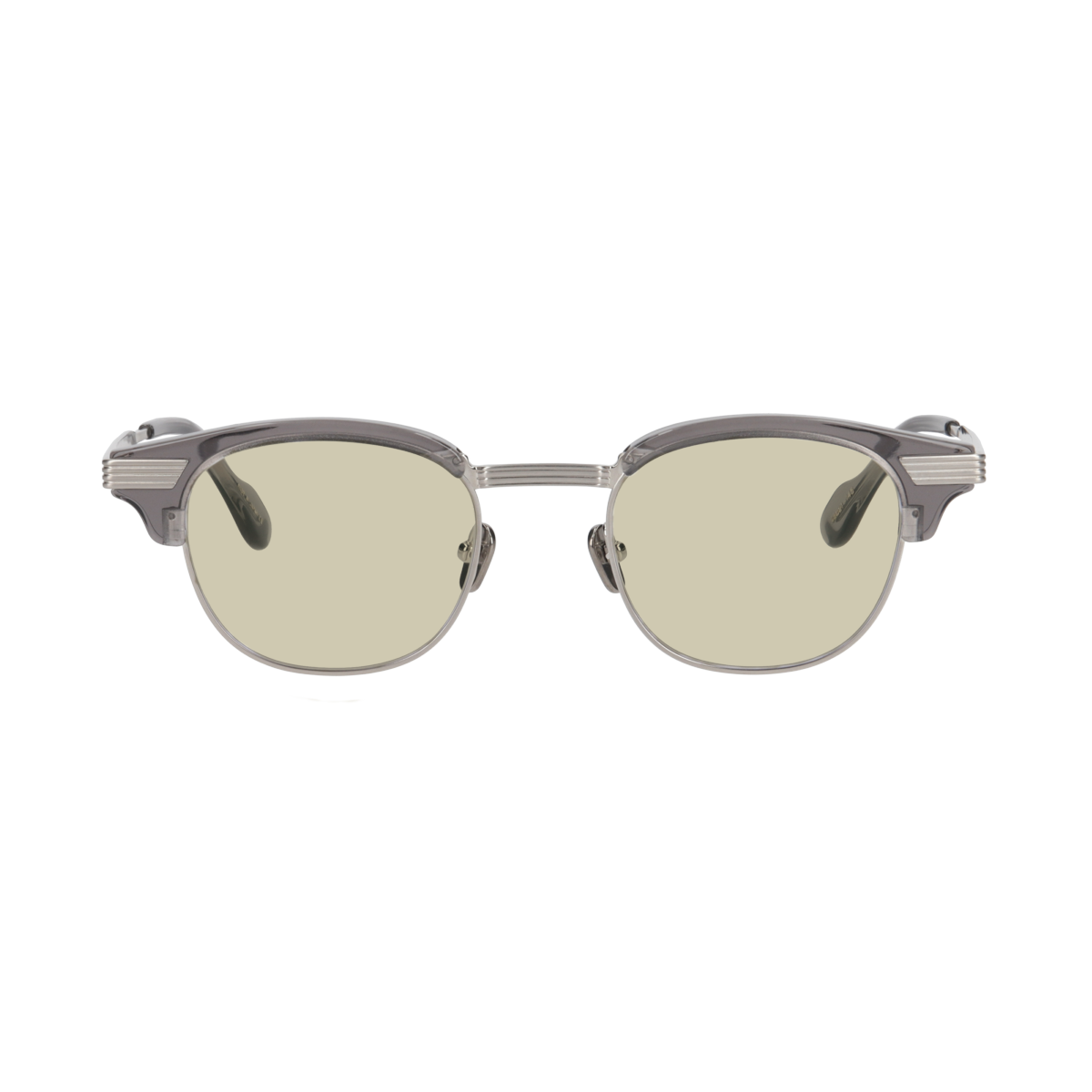 keith  clear gray × silver　green yellow lens