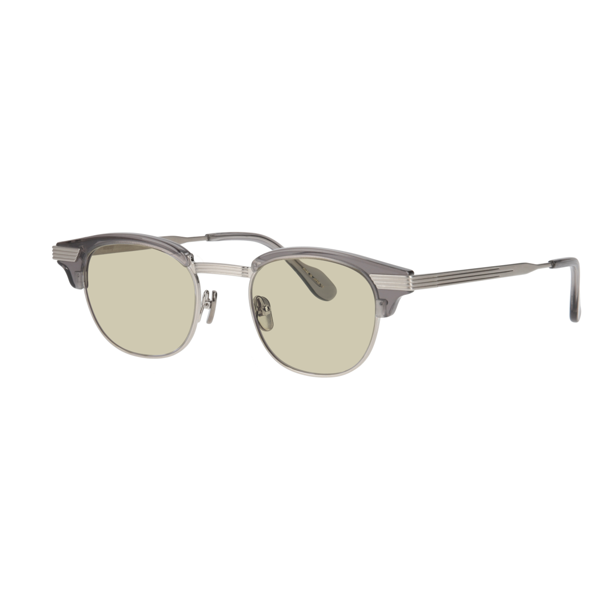 keith  clear gray × silver　green yellow lens