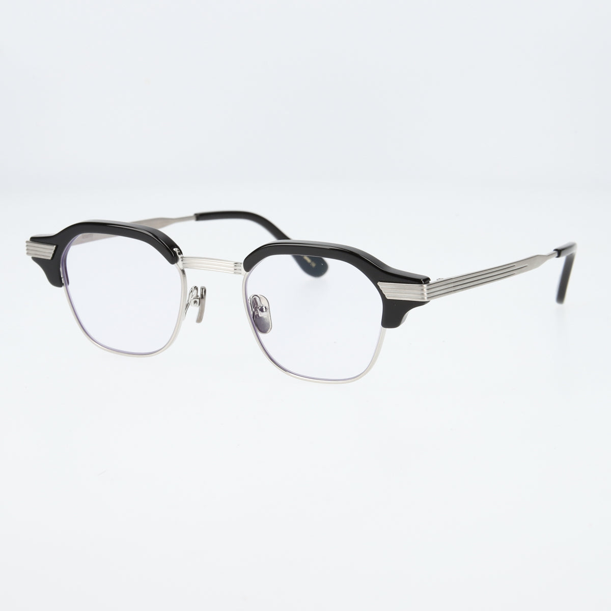 tommy　black x silver　clear lens