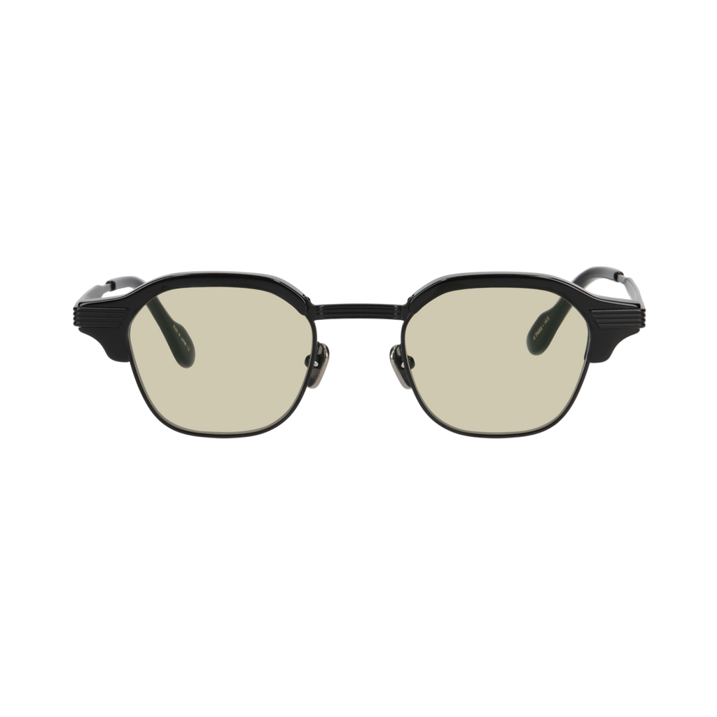 tommy　black x black　green yellow lens