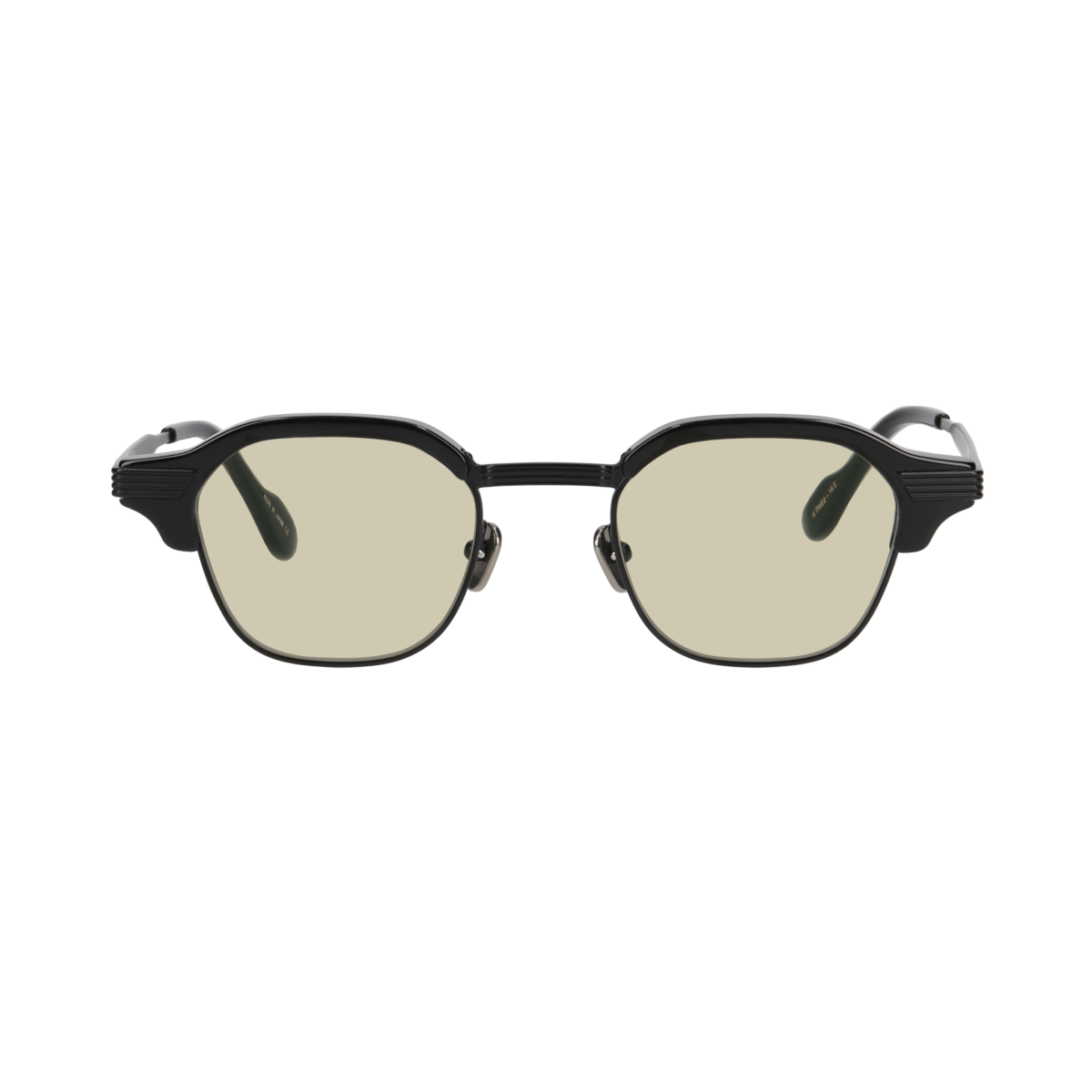 tommy　black x black　green yellow lens