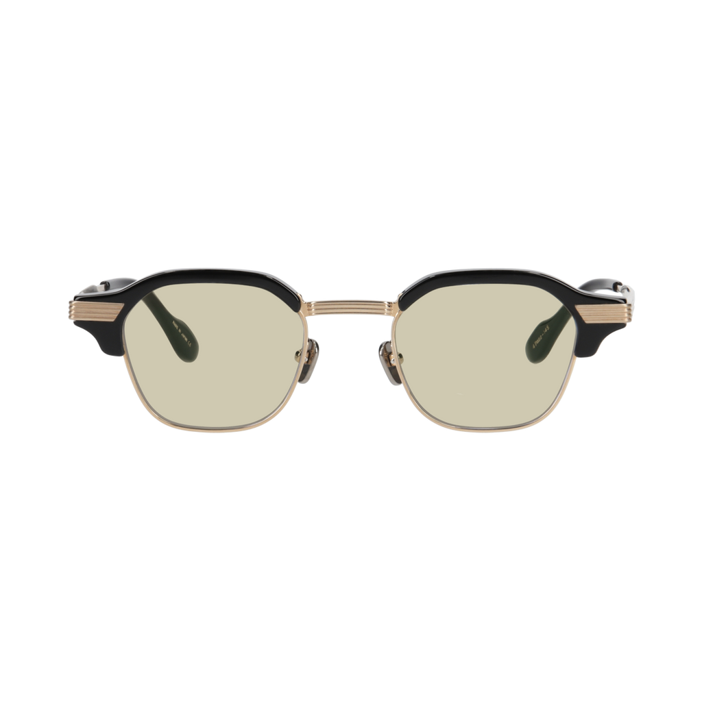 tommy　black x gold　green yellow lens