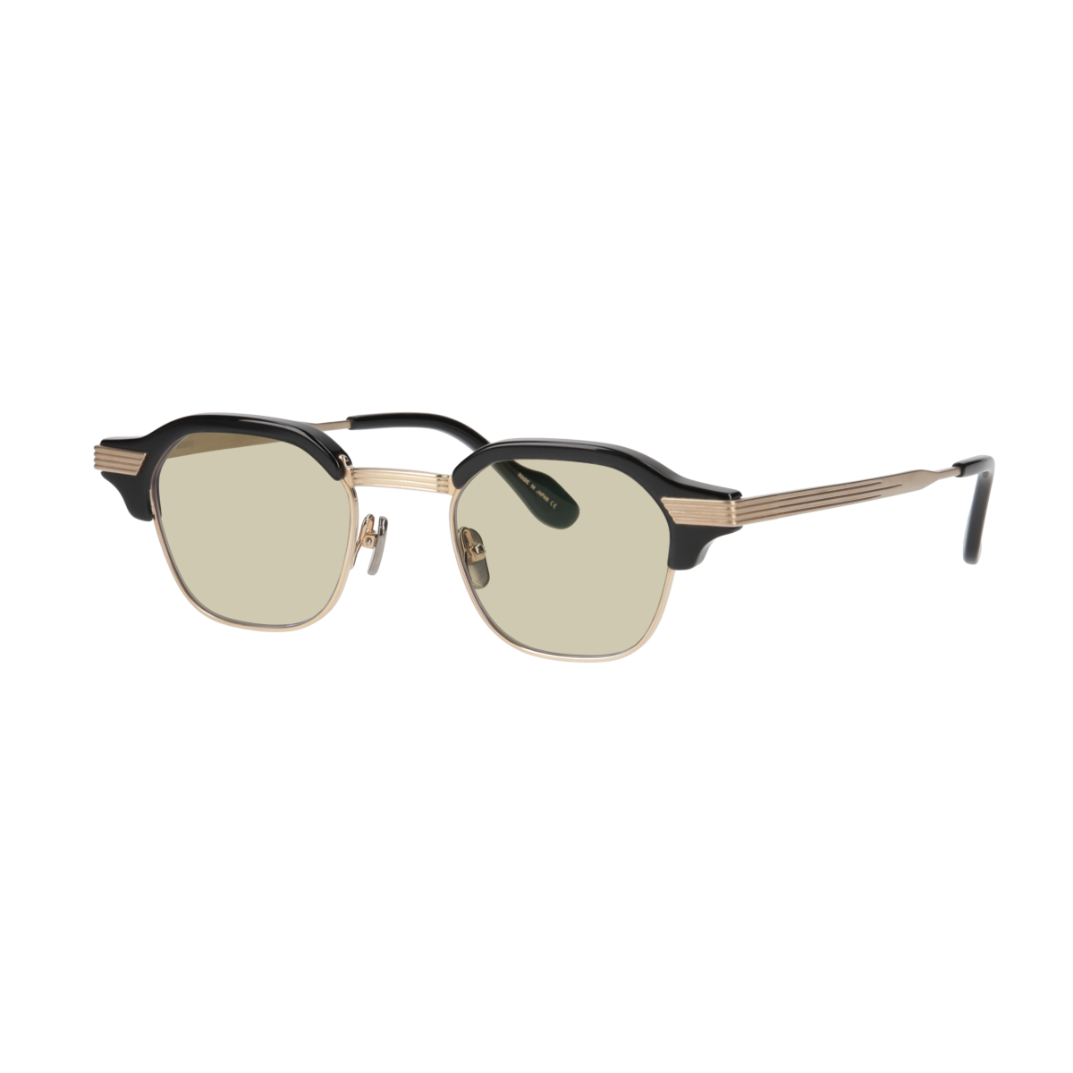 tommy　black x gold　green yellow lens