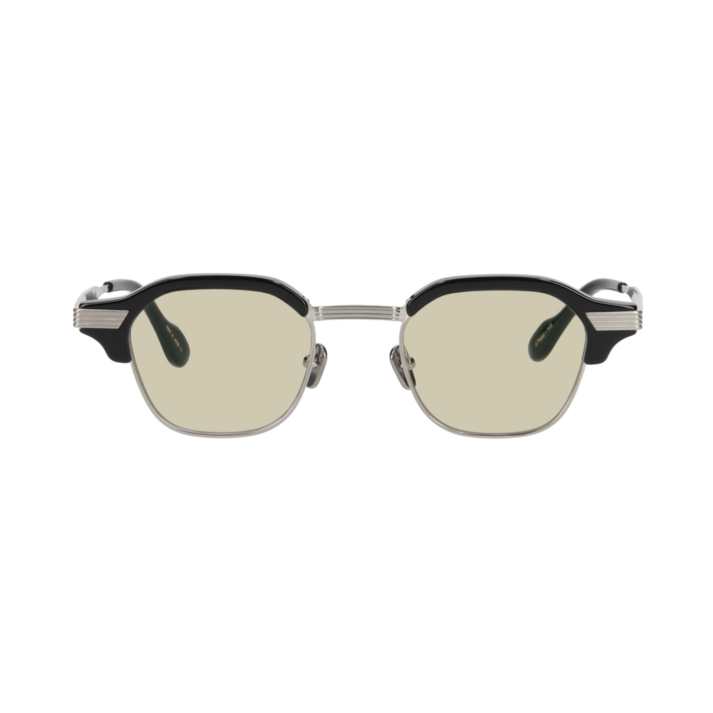tommy　black x silver　green yellow lens