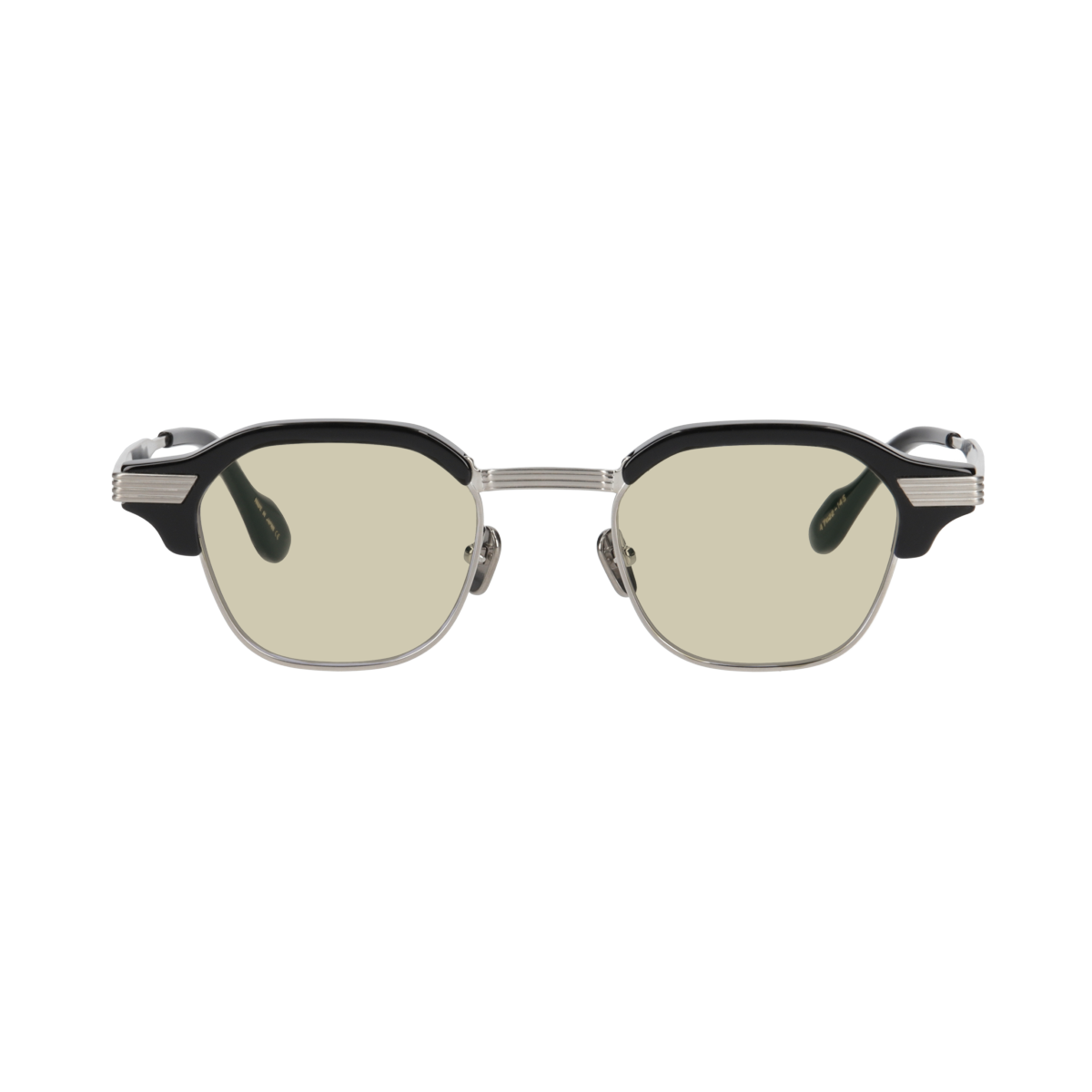 tommy　black x silver　green yellow lens