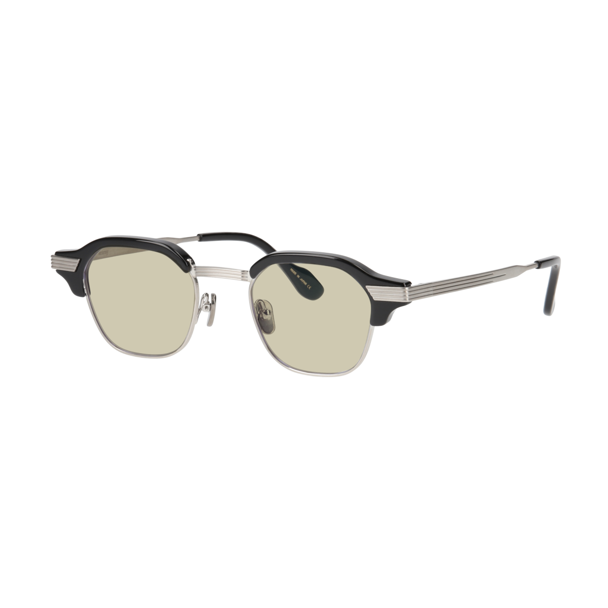 tommy　black x silver　green yellow lens