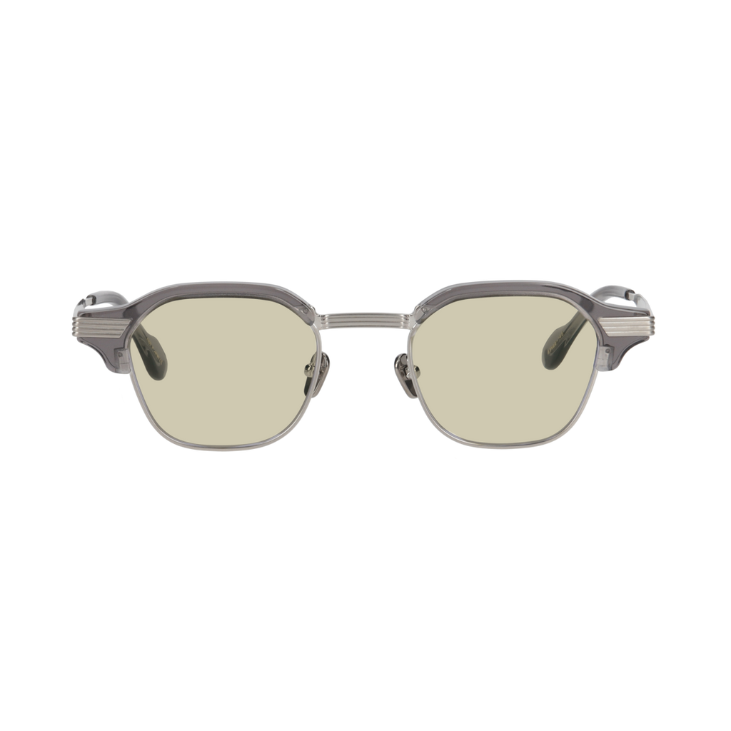 tommy　clear gray x silver　green yellow lens