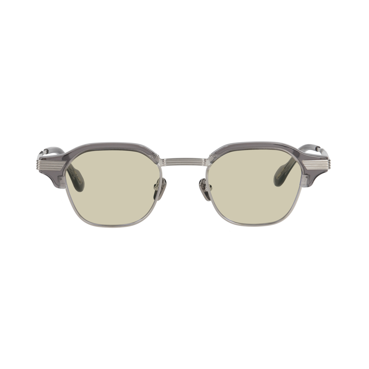 tommy　clear gray x silver　green yellow lens