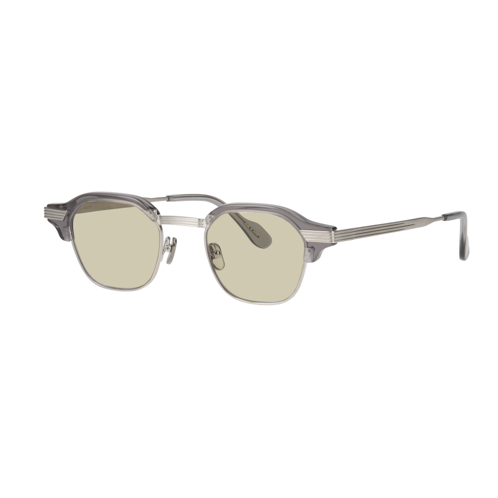 tommy　clear gray x silver　green yellow lens