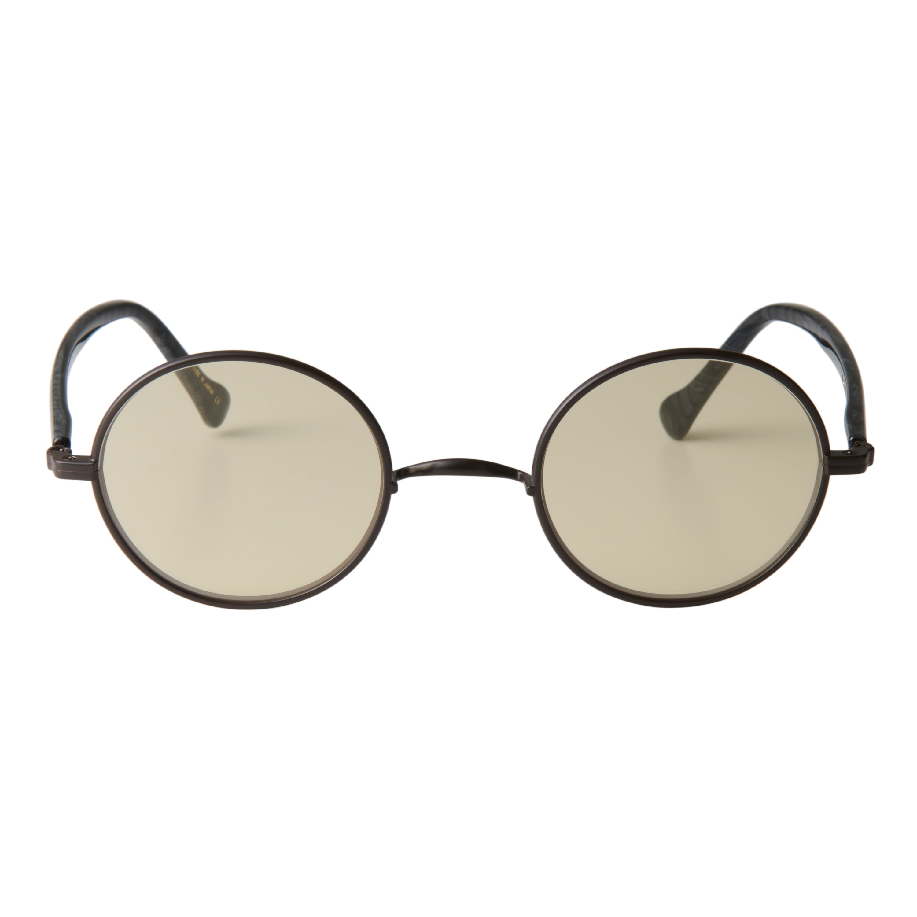 gravel-1　black stone x dark brown　green tea lens