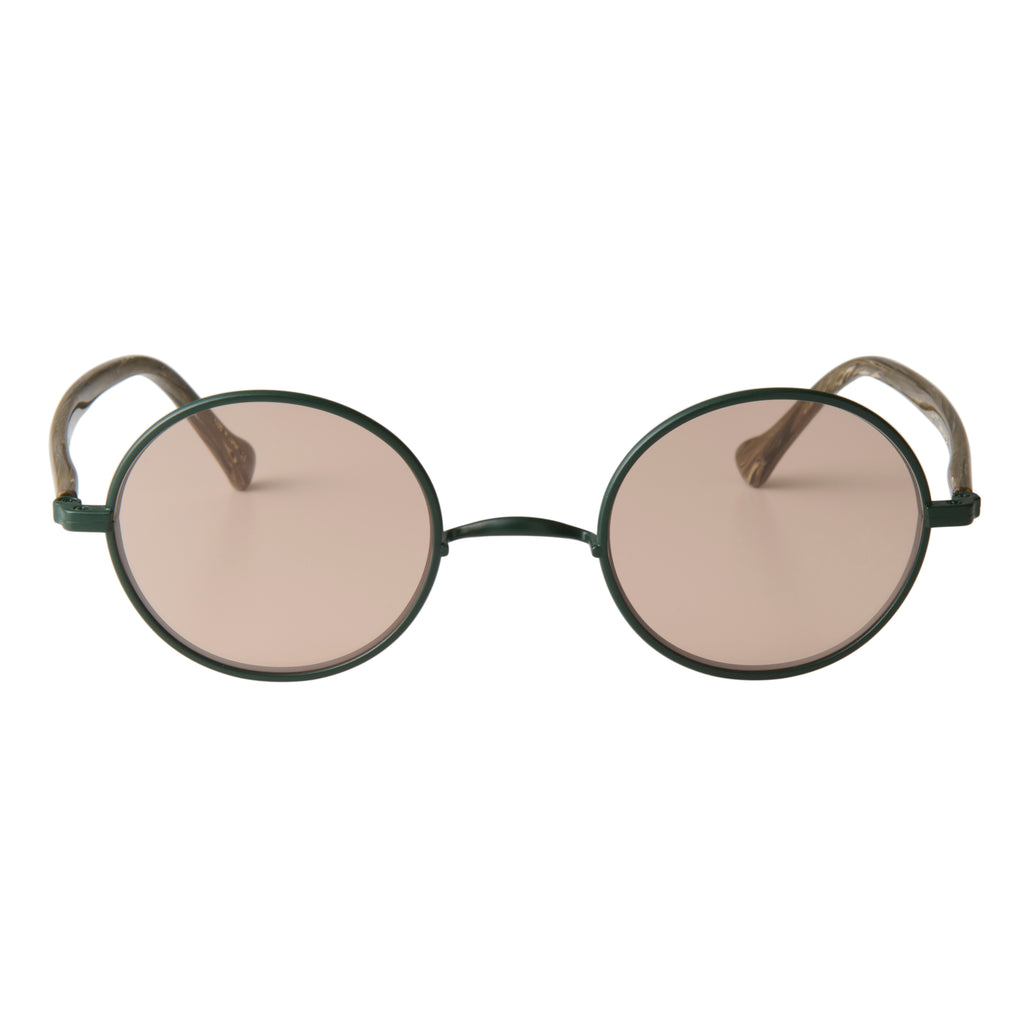 gravel-7　marble stone x dark green　coarse tea lens