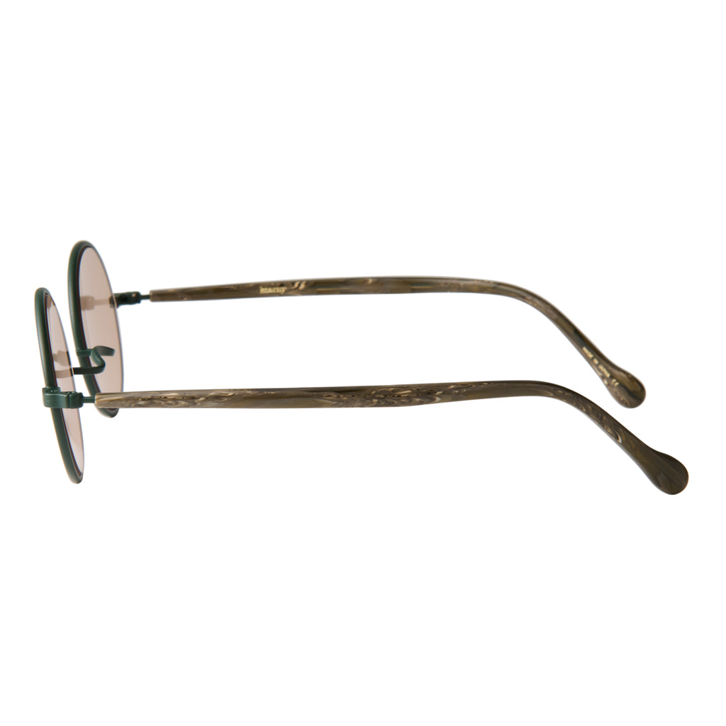 gravel-7　marble stone x dark green　coarse tea lens