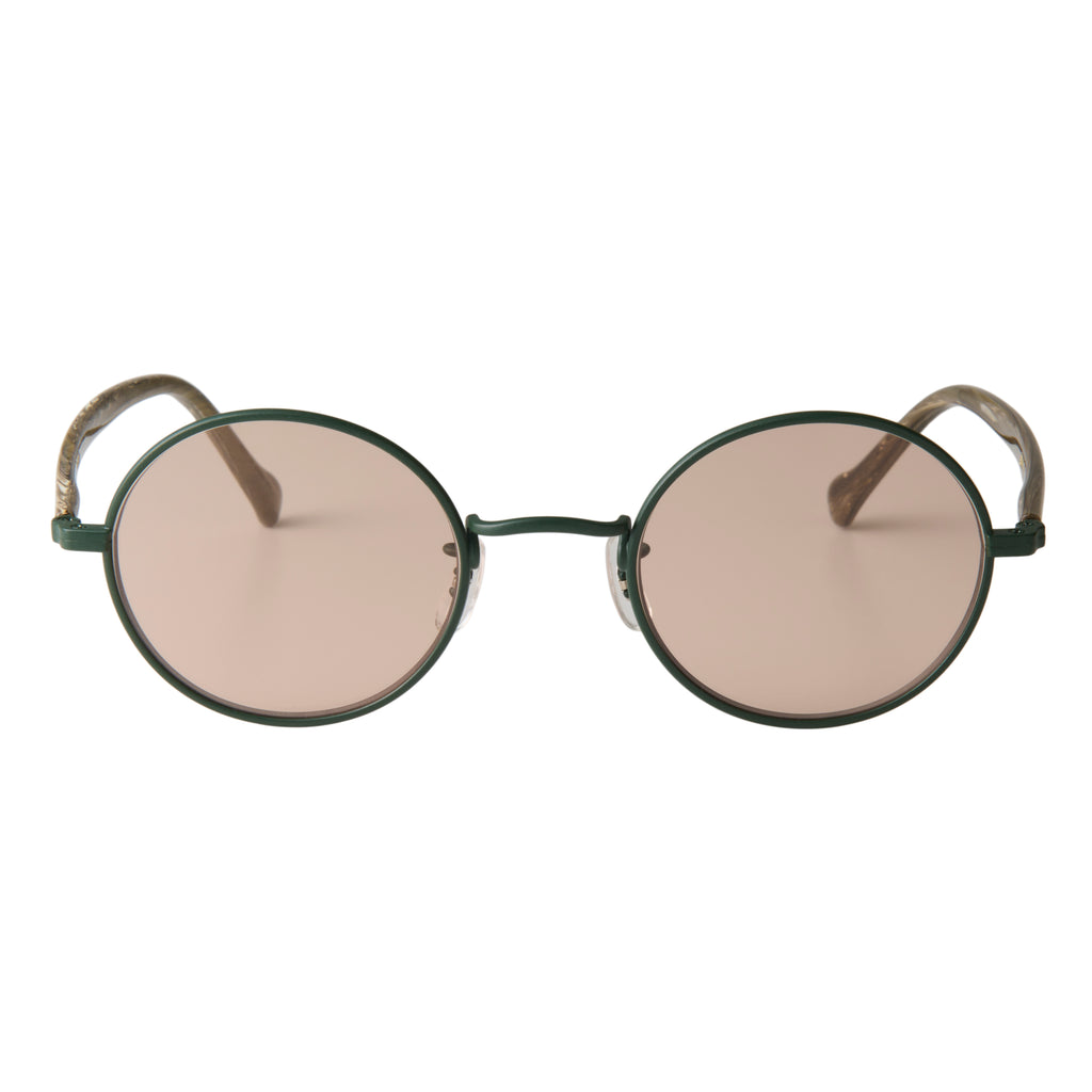 gravel-2　marble stone x dark green　coarse tea lens