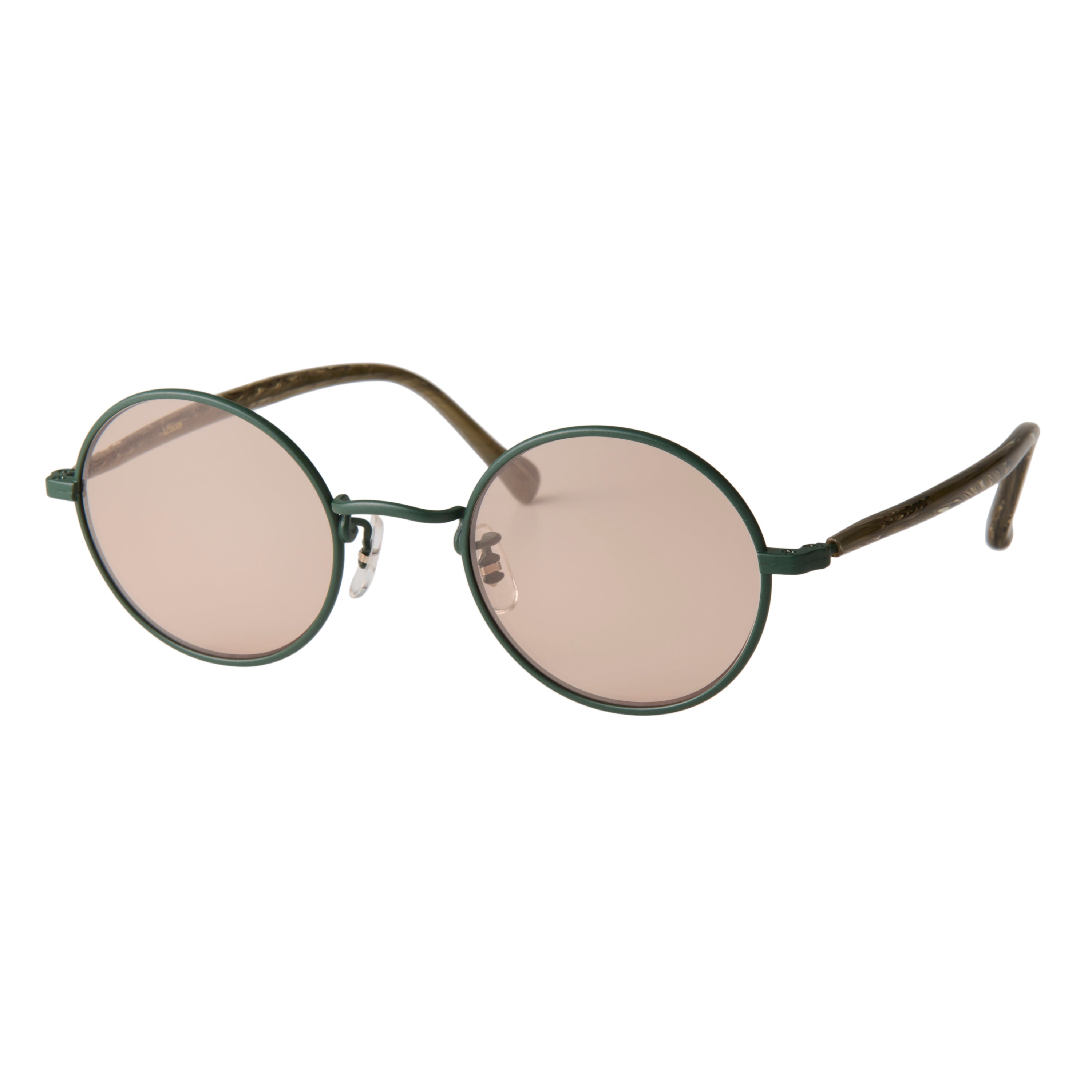 gravel-2　marble stone x dark green　coarse tea lens