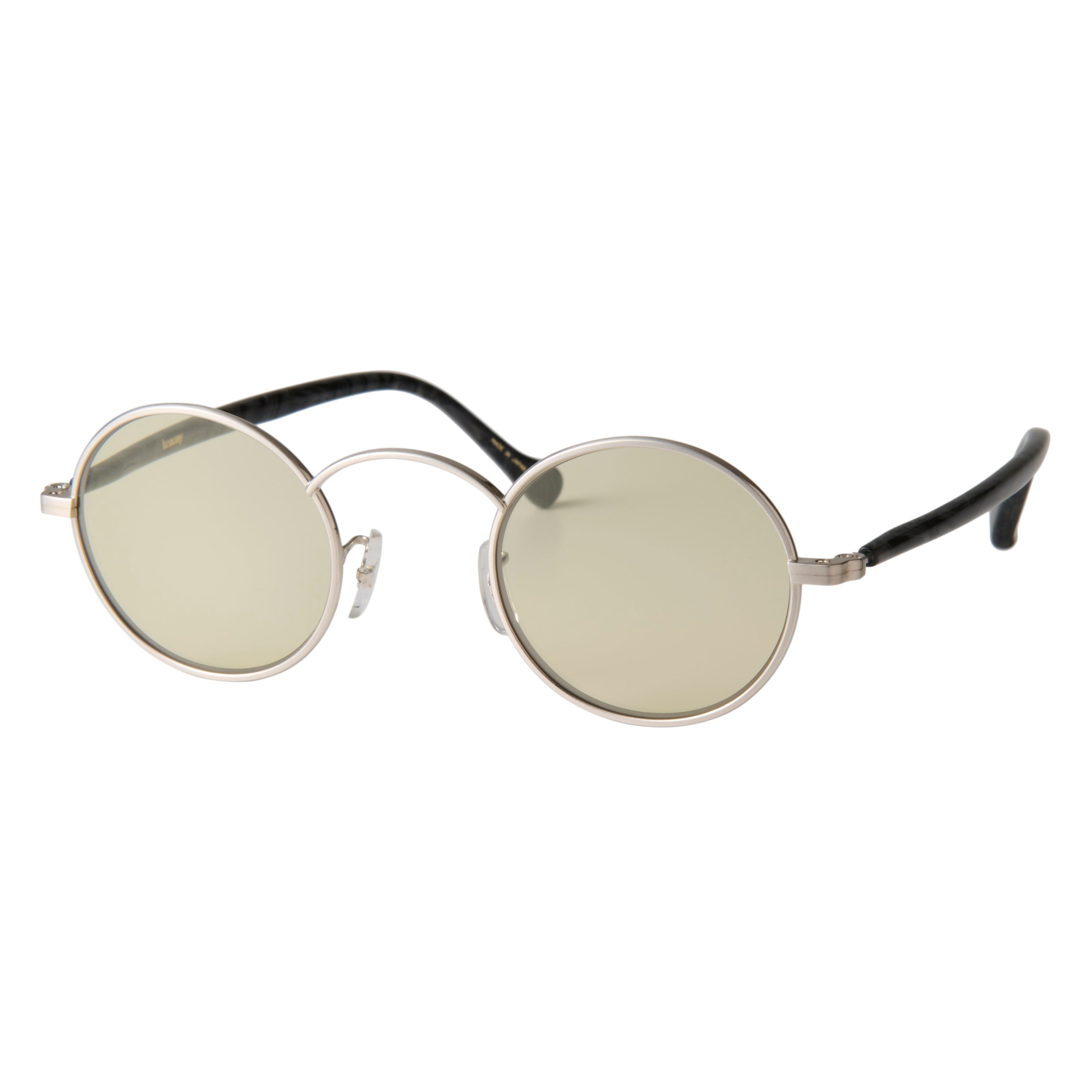 gravel-7　black stone x silver　green tea lens