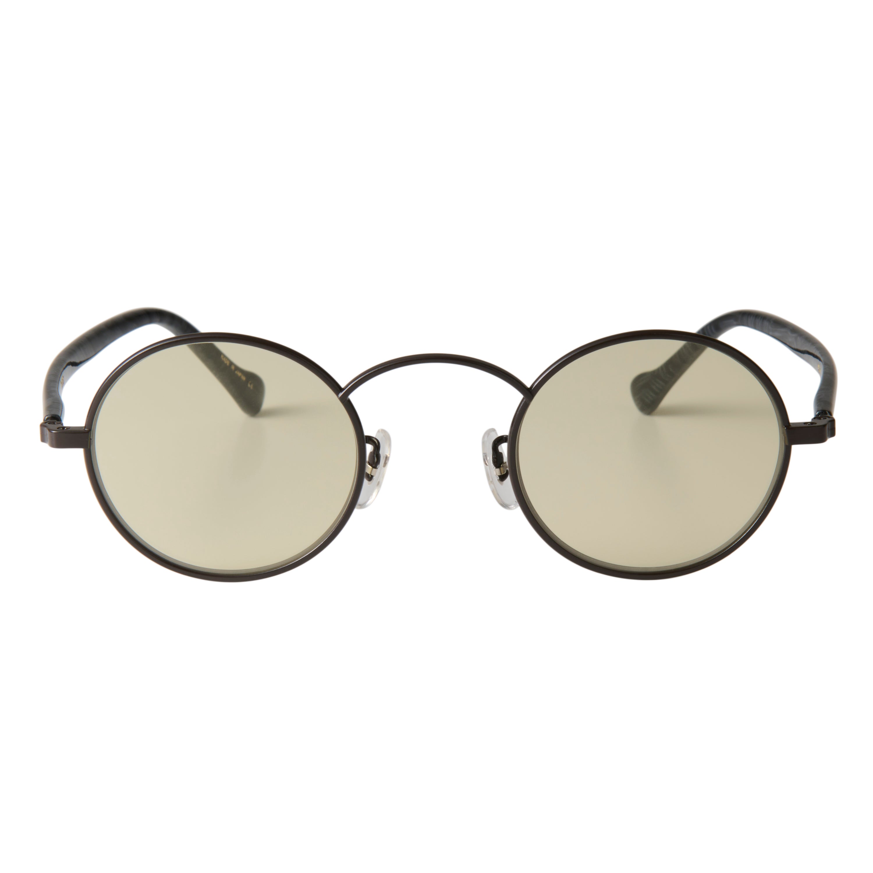 gravel-7　black stone x dark brown　green tea lens