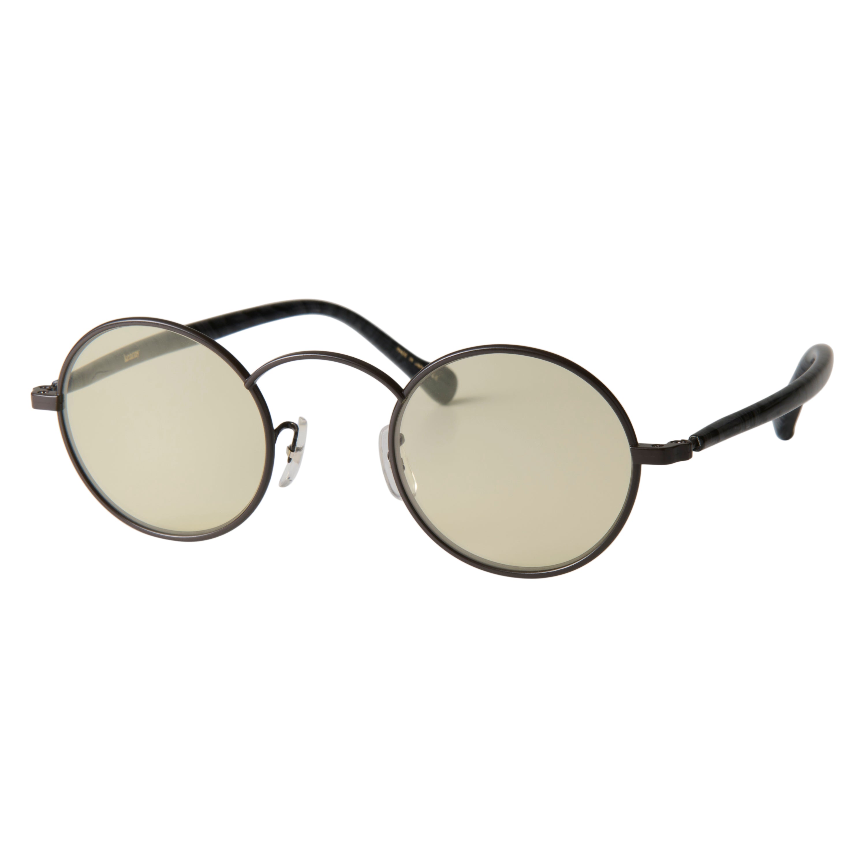 gravel-7　black stone x dark brown　green tea lens
