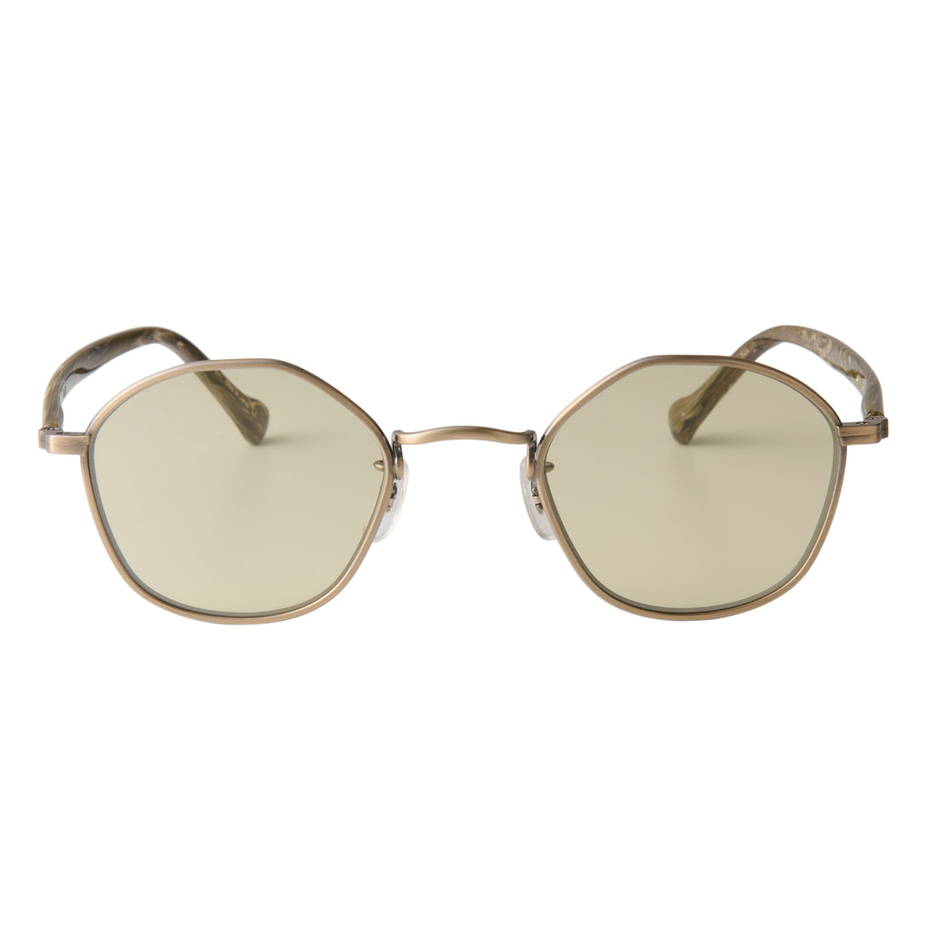 gravel-8　marble stone x antique gold　green tea lens