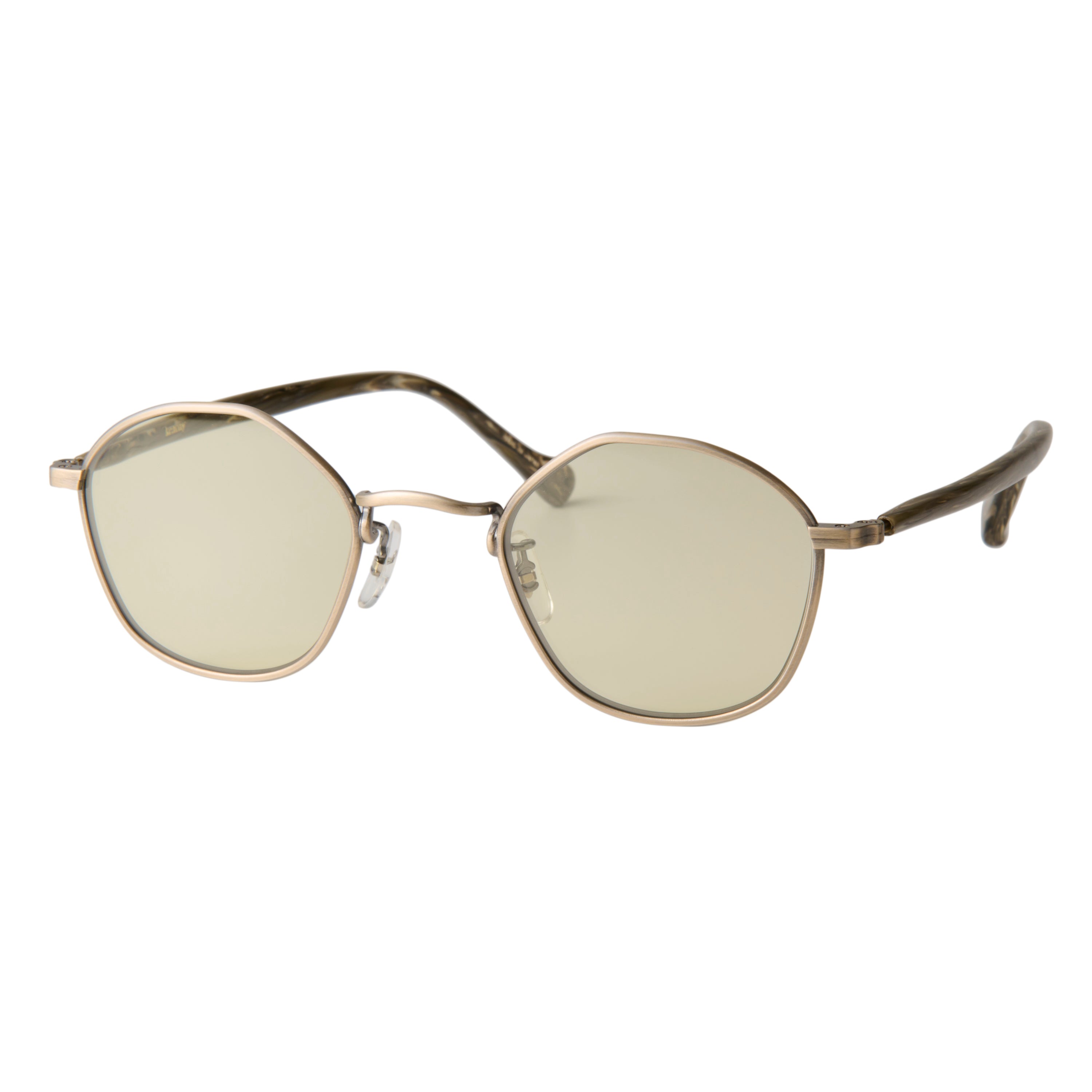 gravel-8　marble stone x antique gold　green tea lens