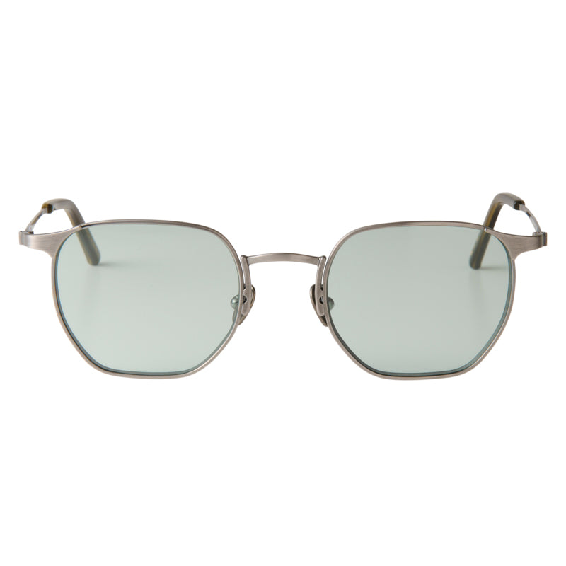 william　antique silver　green lens