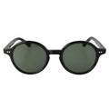 round　black　dark green lens